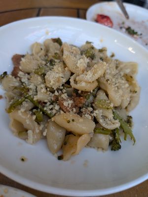 Orchetta with spicy impossible sausage at Wildseed  in Palo Alto