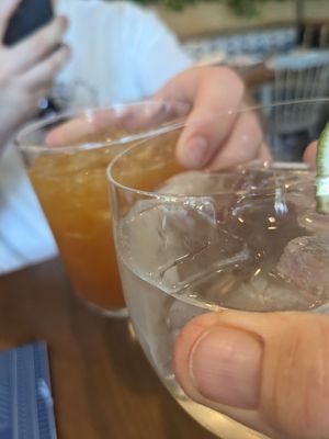 NA gin and tonic and mezcal drink at Wildseed  in Palo Alto