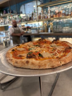 the margherita pizza, super crips and good. you can ask for some extra olive oil if you want  at Wildseed  in Palo Alto