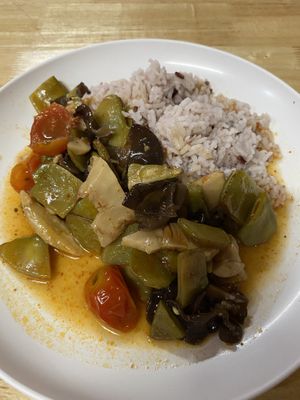 Spicy Veg and Rice   at Ming Kwan in Chiang Mai