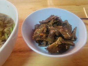 Seasoned mushrooms and veg noodle soup at Ming Kwan in Chiang Mai