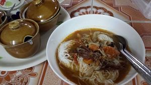 The almost holy khanom jeen nam ngeow! at Ming Kwan in Chiang Mai