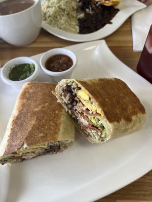Morning Glory burrito.  Sauce was amazing!  at Sabor A Vida Cafe & Deli in Vista