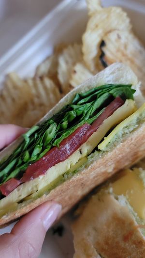 Happy panini. So good! at Sabor A Vida Cafe & Deli in Vista