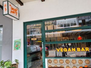 Outside the door at Baonaparty Vegan Bar in Tangerang