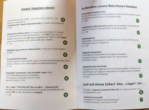 vegan & vegetarian menu at Landgasthof Löwen in Aitrach