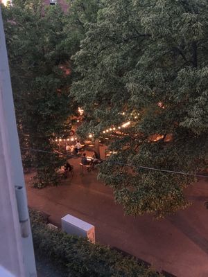 Außenbereich im Sommer  at café-mats in Karlsruhe