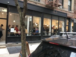 Modest front entrance at Michaeli Bakery - Upper East Side in New York City