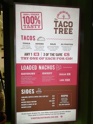 Menu at The Taco Tree - Food Stand in Reading