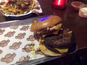 triple vegan burger  at Fupburger in Norwich