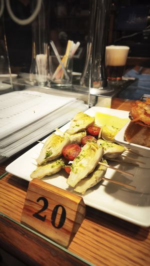 Brocheta de alcachofas at Aralar in San Sebastian