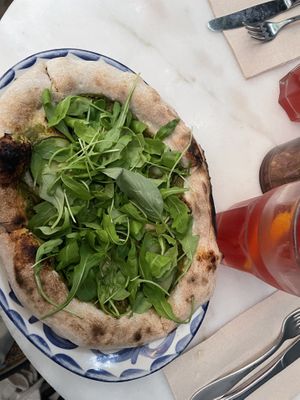 Vegan pizza  at Di Marzano Cafe Vermuteria in Lisbon