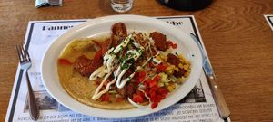 Hartige vegan special veganista chili chicka at D' Olle Smidse in Midwolda