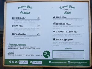 Menu as of April 2022. Ask to veganize the sauce. at Da Nang Vietnamese Eatery in Bend