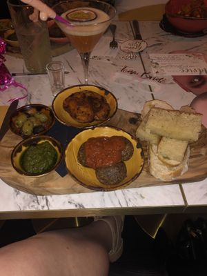 Vegan meatball board   at 85 Secret Garden  in Newcastle-under-lyme
