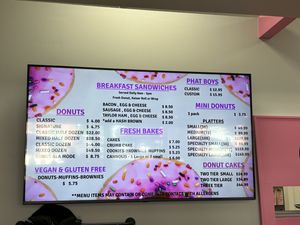 Menu and prices, as of 5/19/24 at Once Bitten Donuts in Red Bank