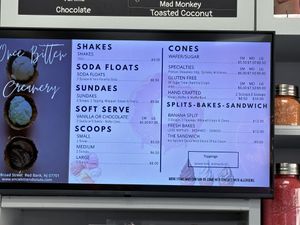 Menu with prices as of 5/19/24 at Once Bitten Donuts in Red Bank