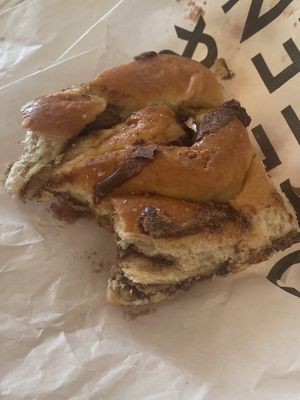 Half eaten cinnamon slice !   at Ole & Steen in West London