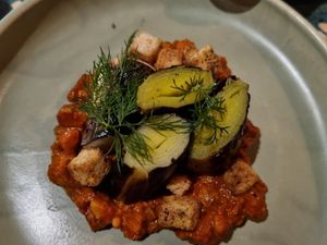 Bbq leeks, was Mrs Slyders favourite. at Corella in Braddon