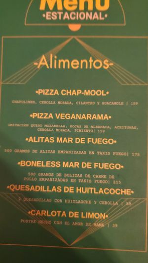 Vegan pizza option. at Calavera Coyote Pulquería in Puebla