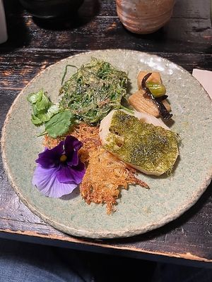 part of vegan course menu at Kkot Bape Pida - 꽃 밥에 피다 A Flower Blossom on the Rice in Seoul