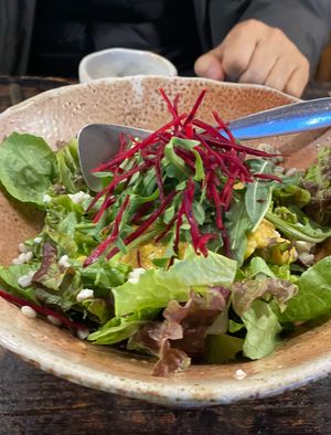 Simple salad  at Kkot Bape Pida - 꽃 밥에 피다 A Flower Blossom on the Rice in Seoul