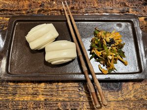 Stir fried vege  at Kkot Bape Pida - 꽃 밥에 피다 A Flower Blossom on the Rice in Seoul