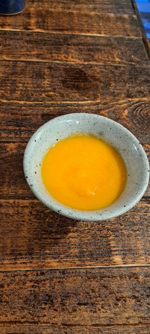 Complimentary Carrot Soup at Kkot Bape Pida - 꽃 밥에 피다 A Flower Blossom on the Rice in Seoul