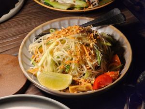 Green papaya and tofu salad at Muum Maam Barangaroo in Barangaroo