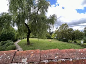 Schöne Aussicht von der Terrasse   at Teehaus Buddhas Weg in Wald-michelbach