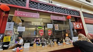 Front of the store with the seating area. at Nen Bei Dumpling Tea Bar in Newcastle Upon Tyne