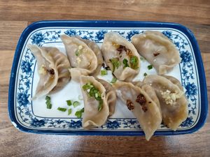 Tofu and vegetable dumplings at Nen Bei Dumpling Tea Bar in Newcastle Upon Tyne