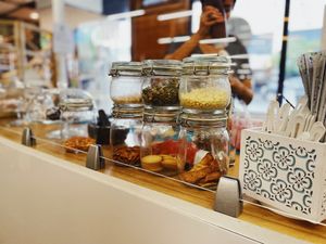 Lots of customizable toppings!  at MÜ in San Juan