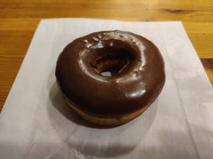 Chocolate glazed donut! #Veganuary at Angel Donuts and Treats in Austin