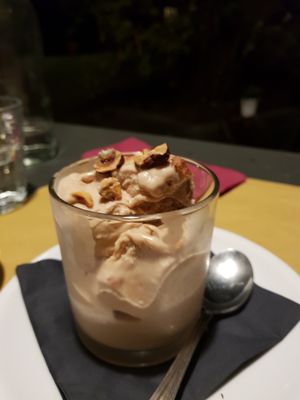 Coco Nocciola. Nocciola ice cream made with coconut milk. at In un Angolo di Mondo in Acireale