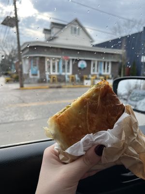 Vegan spanakopita #Veganuary at Koupa Espresso Bar in Haddon Township
