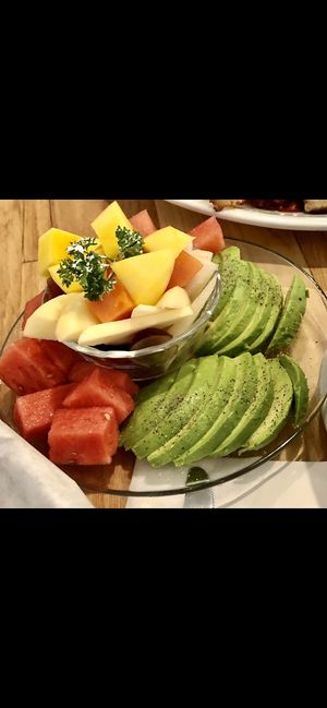 Fruit and veggie platter.  at Teacoffhut in Los Angeles