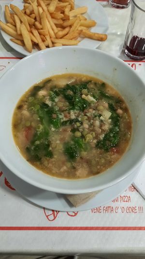 Vegetable soup at Scugnizzo in Naples