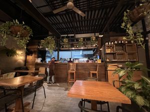 The view towards the kitchen.  at Salvaje Gastrobar in San Jose Del Guaviare