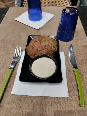 Free bread and dip at Alhambra in Milan