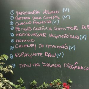 Menu of the day at Maha Mantra in Sao Paulo