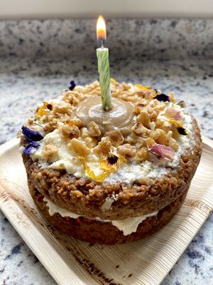 Vegan carrot cake   at Melissa Arce Pasteleria Vegana in Quito