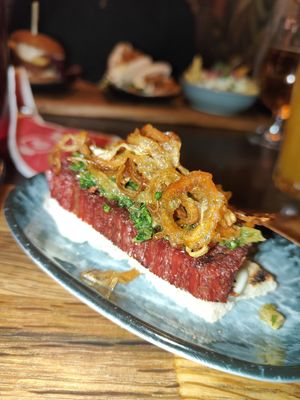 3d printed vegan meat sandwich (sooo good) at Pinchos in Oerebro