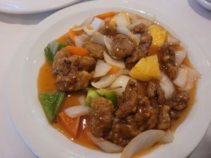 Sweet and Sour Vegeterian 'Pork' at Garden Cantonese Restaurant - Maybe closed in Bangor