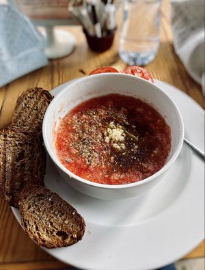 Tomato tostada  at Mojo CoWork Cafe in Dahab