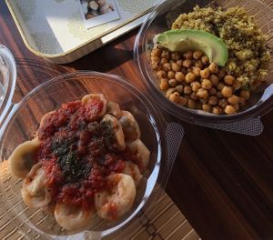 Manti and chickpea salad - delicious! at Alâka in Antalya