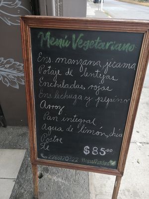 Menú del día 23/01/23 at Hojas Verdes Vegetariano in Xalapa
