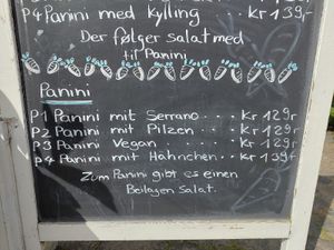 Vegan on menu at Den Glade Gulerod in Ringkobing