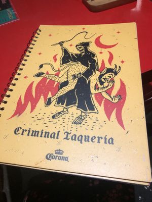 Menu   at Criminal Taqueria in Medellin