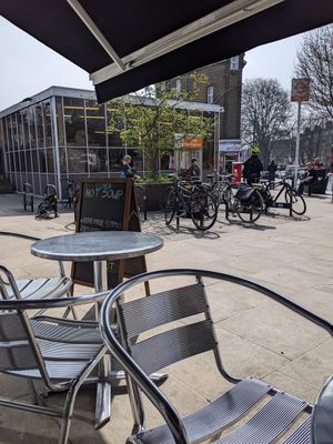 Just outside the Stoke Newington station at Livity Cafe in North London